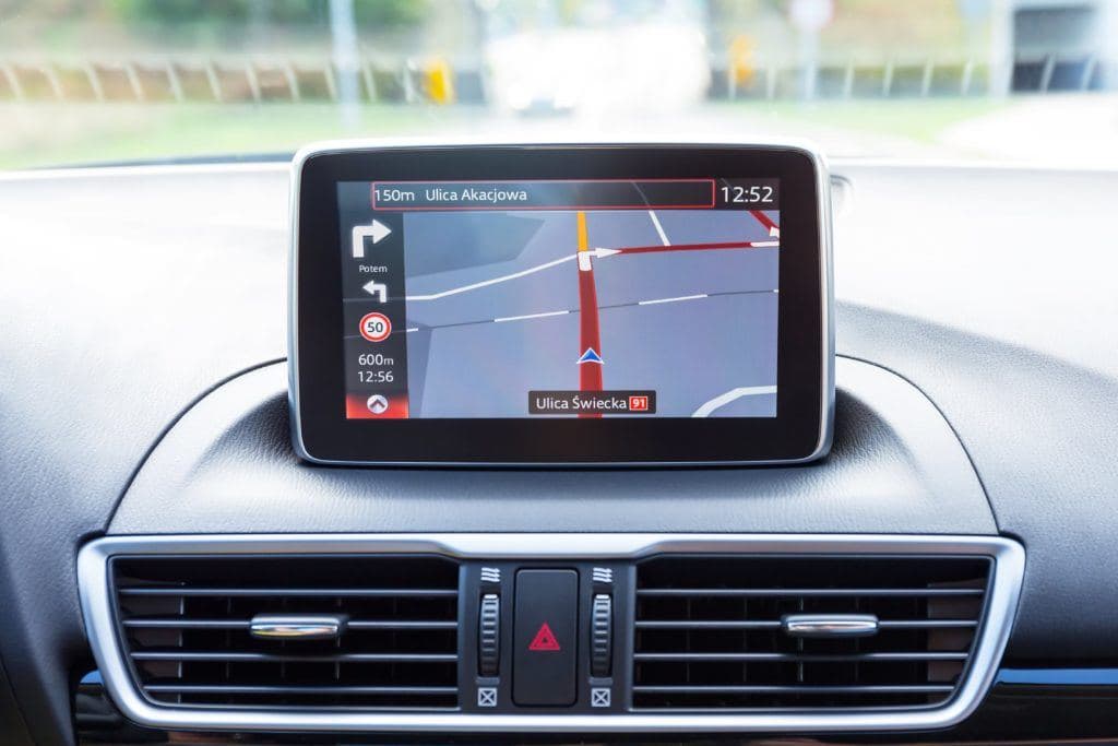mapa GPS w samochodzie